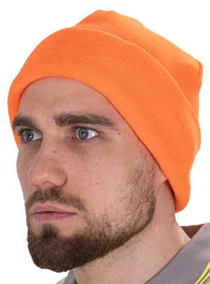 Шапка трикотажная двойная, оранжевая Шап 250