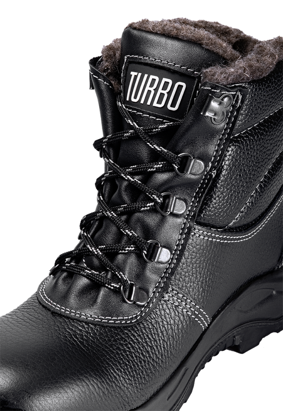 Ботинки TURBO с КП шерст. мех, хромовые ПУ/нитрил (Бот. 115)