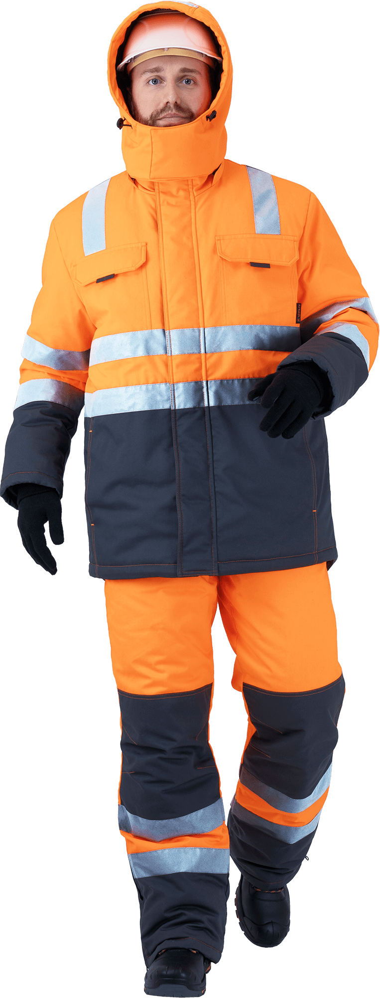 Костюм РЕФЛЕКТ-2 зимний, Со - 3-й класс защиты, Тнв - 4-й класс защ, флуоресцентный оранжевый-серый Кос 759