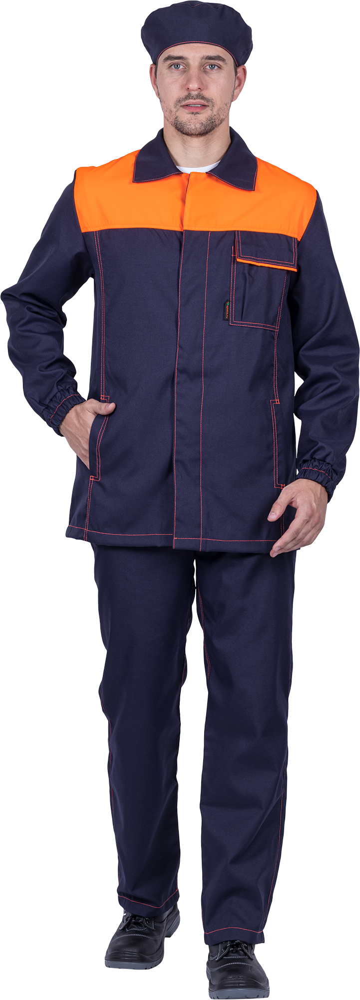 Костюм мужской ХИМОС (куртка, брюки, берет) от растворов кислот и щелочей, механических воздействий